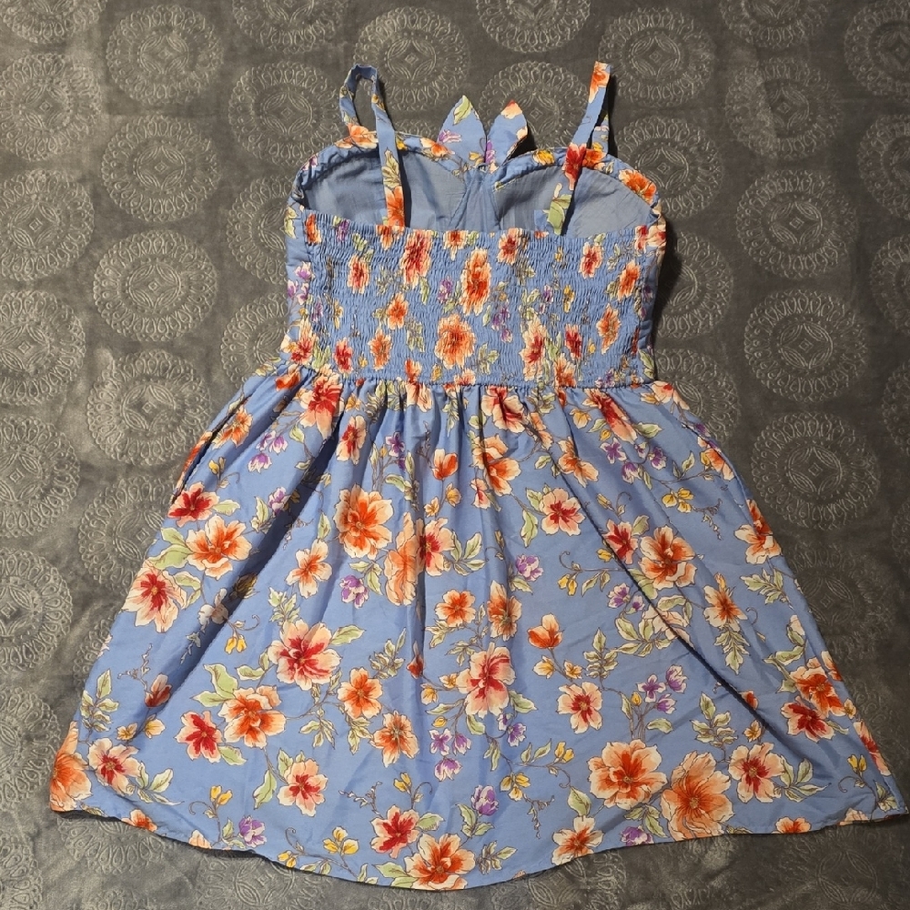 Band of Gypsies Blue Floral Midi Dress - Picture 2 of 3